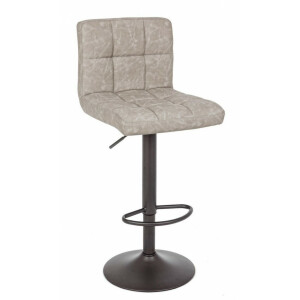 Set 2 scaune bar otel piele ecologica gri Greyson 42x51x113 cm