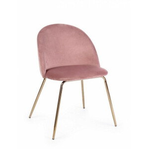 Set 4 scaune catifea roz Tanya 49x55x77 cm