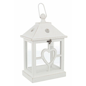 Set 2 felinare alb antichizat Elettra 20x14x34 cm