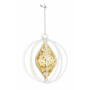 Set 6 ornamente paiete aurii brad 9.2 cm