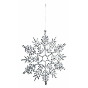 Set 6 ornamente argintii brad Fulg 30 cm
