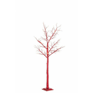 Copac decorativ rosu cu led Timber 50x160 cm
