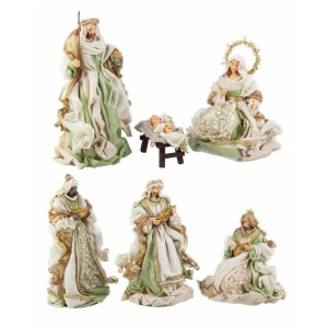 Set figurine Nasterea Domnului 18x18x36 cm, 18x18x25 cm, 18x18x36 cm, 18x18x36 cm, 18x18x25 cm