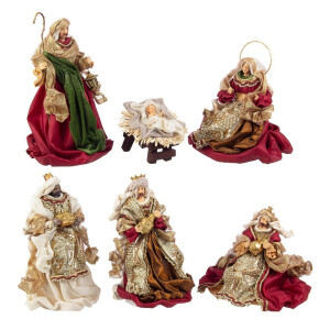 Set figurine Nasterea Domnului 15x15x28 cm; 18x18x20 cm; 15x15x28 cm; 15x15x28 cm; 20x18x25 cm