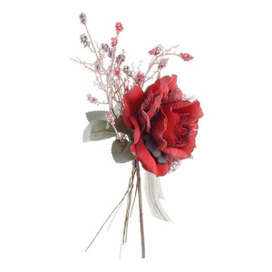Set 12 Trandafiri artificiali rosii 13x36 cm