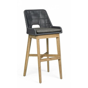 Set 2 scaune bar natur gri Hesperia 49x57x112 cm