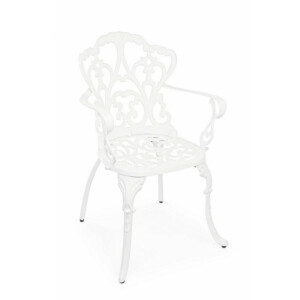 Set 2 scaune gradina aluminiu alb Victoria 57.5x58x87.5 cm