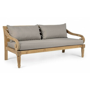 Canapea lemn perne gri Karuba 165x80x75 cm