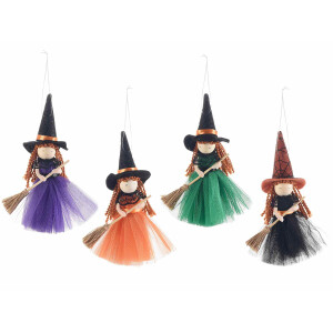Set 4 figurine Vrajitoare Befana 6x17.5 cm
