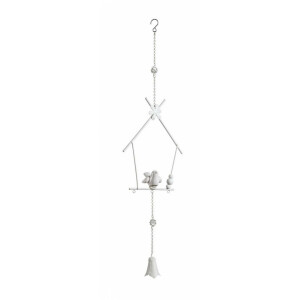 Set 3 decoratiuni suspendabile albe Amelie 53x15x6 cm