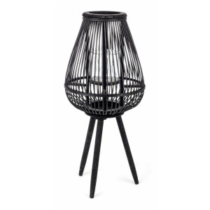 Felinar bambus negru 34x78 cm