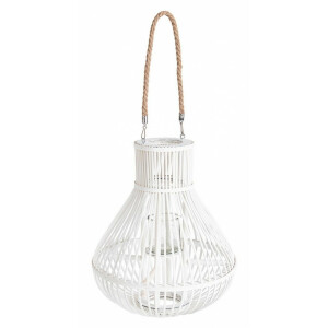 Felinar bambus alb Belem 34x41 cm