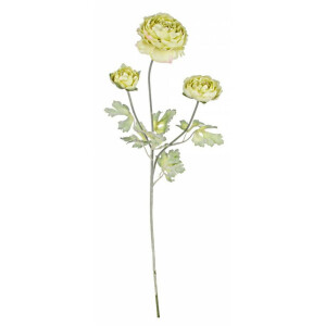 Set 3 flori artificiale Ranunculus verde 61 cm