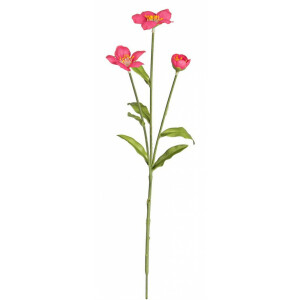 Set 24 flori artificiale roz verde 40 cm