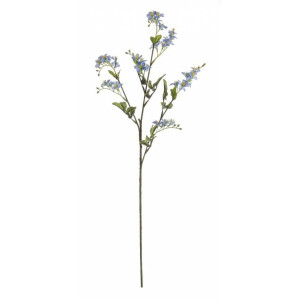 Set 12 flori artificiale albastre verzi Vinca 75 cm