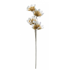 Set 12 flori Magnolia artificiala alba galbena 25x92 cm