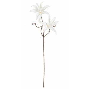 Set 12 flori artificiale alb maro 22x113 cm