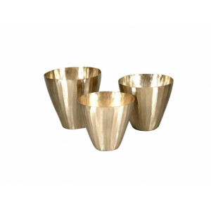 Set 3 ghivece aluminiu auriu Chisel 16.5x15 cm, 18x16 cm, 19x18.5 cm