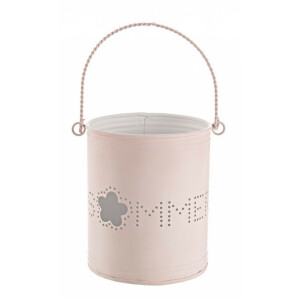 Suport lumanare metal roz Summer 12x14 cm