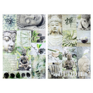 Set 2 tablouri canvas Buddha 2 x 60x2.5x90 cm