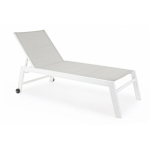 Sezlong gradina alb bej Hilde 65x200x102 cm