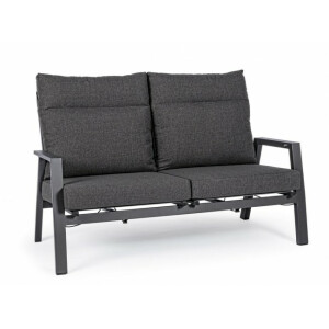 Canapea recliner aluminiu tapiterie textil gri antracit Kledi 152x81x98 cm