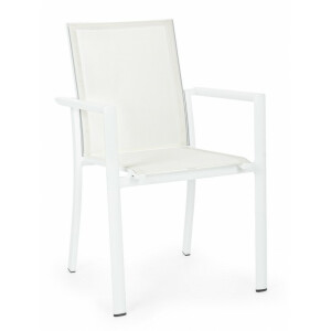 Set 24 scaune gradina alb Konnor 56.2x60x88 cm