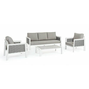 Set mobilier gradina gri alb Otavio 207x86x78 cm