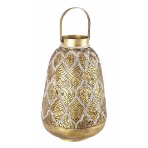 Felinar metal auriu 25.5x38.5 cm