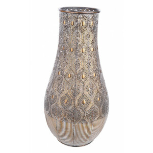 Suport lumanare metal auriu Aladdin 30x50 cm