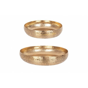 Set 2 boluri decorative aluminiu auriu Varanasi 30.5x7 cm, 38x8 cm