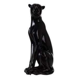Figurina Leopard polirasina neagra 28x23x60 cm
