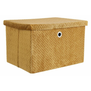 Cutie depozitare velur ocru Averill 40x30x25 cm