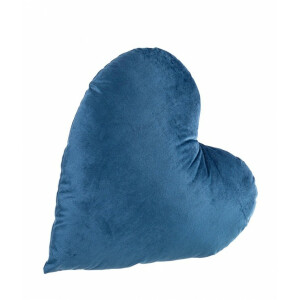 Set 2 perne decorative poliester albastru Inimioara 42x41x15 cm