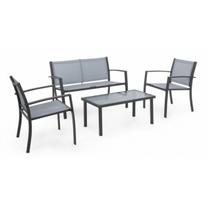 Set mobilier gradina gri antracit Peder 110x60.5x75 cm
