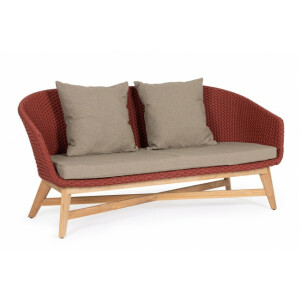 Canapea lemn maro textil bej rosu Scarlet 168x78x77 cm