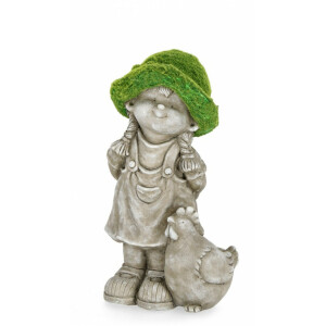 Figurina Fetita ceramica gri verde 25.5 cm