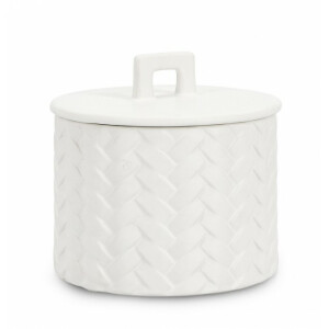 Lumanare in borcan ceramica alba Twine 14.5x14 cm