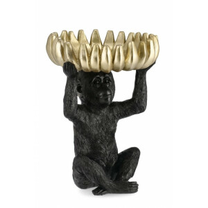 Figurina Maimuta polirasina neagra aurie 23x22.8x33 cm