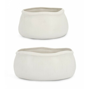 Set 2 boluri decorative ceramica alba 27x13.5 cm, 34x13.5 cm
