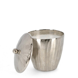 Lumanare in borcan aluminiu argintiu Ø13,5x13,5h