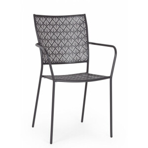 Set 4 scaune fier gri antracit Lizette 54x55x89 cm