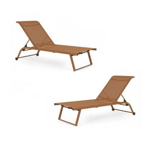 Set 2 sezlonguri gradina maro Taylor 70x182x91.5 cm