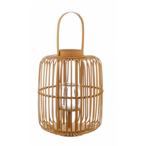 Set 2 felinare bambus portocaliu Brielle 34x42.5 cm