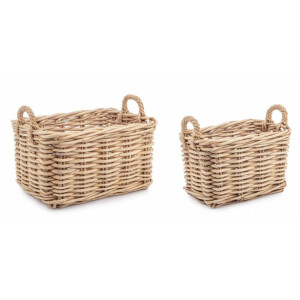 Set 2 cosuri ratan natur Malang 49x36x30 cm, 58x43x35 cm