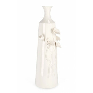 Vaza flori portelan alb Poppy 17.3x16.2x51 cm