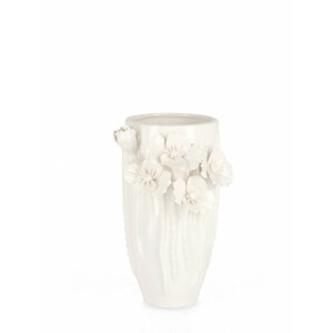 Vaza flori portelan alb Poppy 14.5x13x22 cm