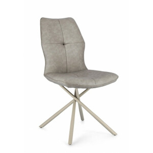 Set 2 scaune otel piele ecologica taupe Kepler 50x66x94 cm