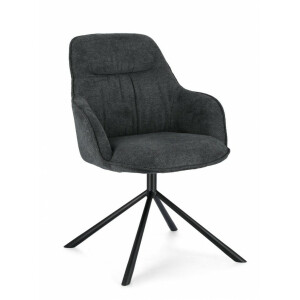 Set 2 fotolii otel negru textil gri antracit 59x65x86 cm