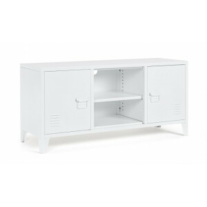 Comoda TV 2 usi otel alb Cambridge 40x120.5x58.5 cm